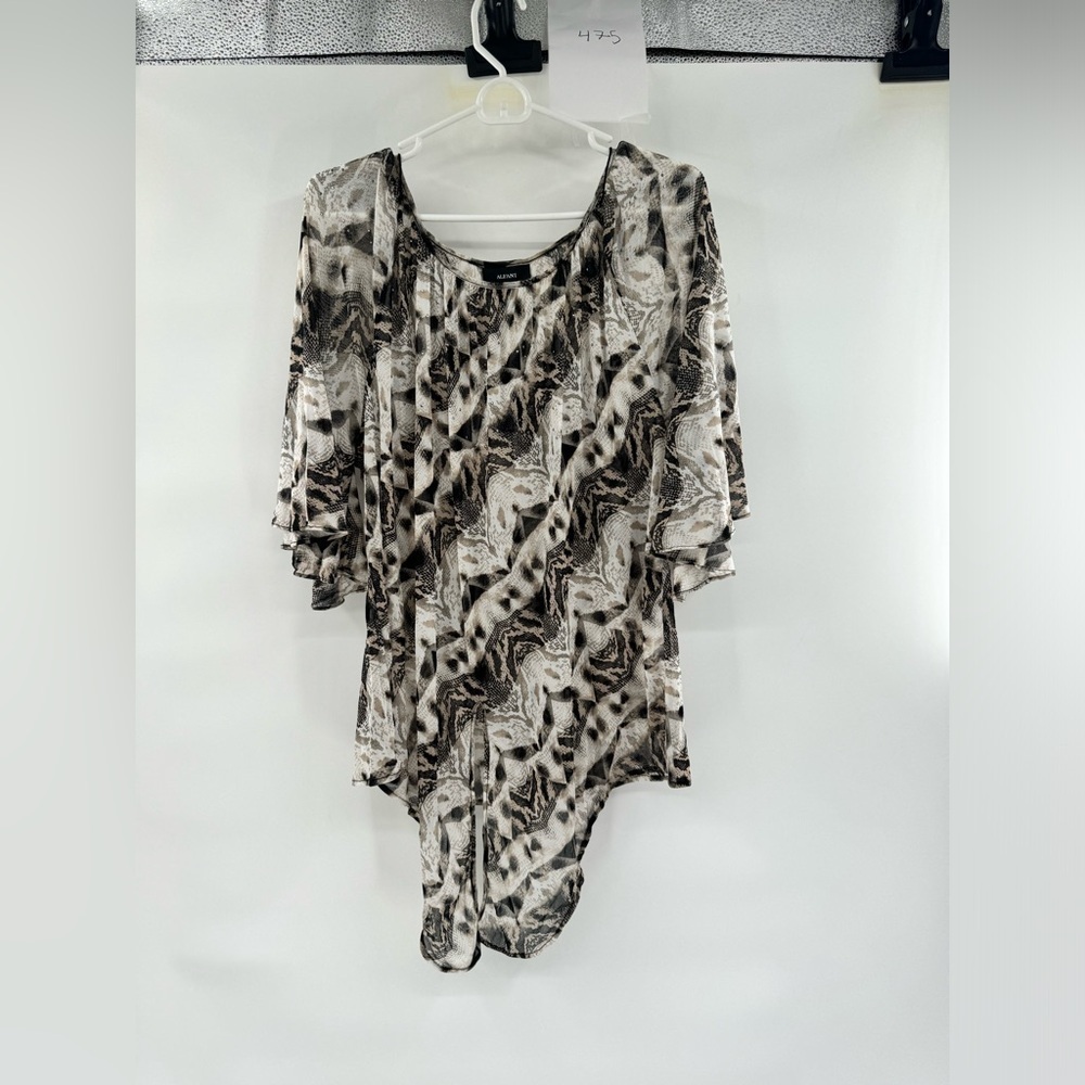 Alfani grey blouse hi low asymmetrical size XL